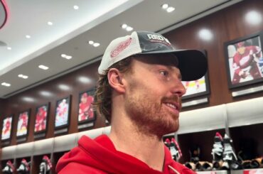 Simon Edvinsson rises from the ice, scores winning goal for Red Wings