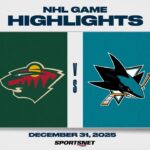 NHL Highlights | Wild vs. Sharks - December 31, 2025