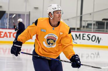 Matthew Tkachuk back on the ice!