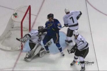 David Perron crashing Quick. LA Kings vs St. Louis Blues game 1 4/28/12 NHL Hockey