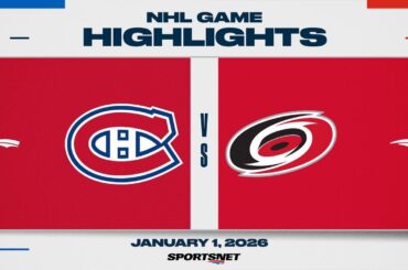NHL Highlights | Canadiens vs. Hurricanes - January 1, 2026