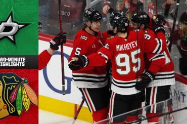 Chicago Blackhawks vs. Dallas Stars (1/1/25) | Game Highlights | CHSN Blackhawks