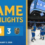 Game Highlights: Blues 4, Golden Knights 3