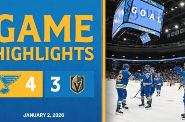 Game Highlights: Blues 4, Golden Knights 3