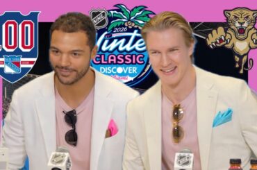 Seth Jones, Anton Lundell: Miami Vice Entrance Before NHL Winter Classic v New York Rangers