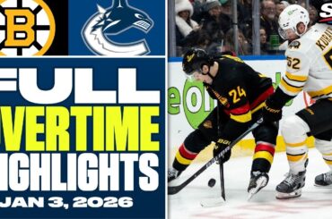 Boston Bruins at Vancouver Canucks | FULL Overtime Highlights - January 3, 2026