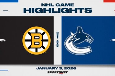 NHL Highlights | Bruins vs. Canucks - January 3, 2026