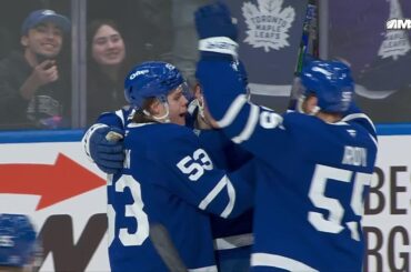 Bobby McMann scores a powerplay goal against the New Jersey Devils