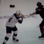 NHL Hockey fight - Kurtis MacDermid(Senators) vs. Mathieu Olivier(Blue Jackets)