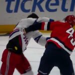 NHL Hockey fight - Tom Wilson(Capitals) vs. Sam Carrick(Rangers)