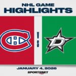 NHL Highlights | Canadiens vs. Stars - January 4, 2026