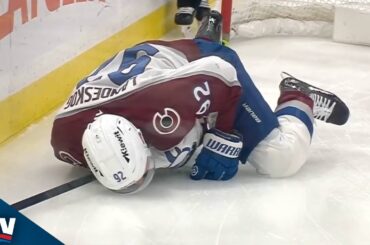 Avalanche's Gabriel Landeskog Assisted Off The Ice After Hard Collision Into Post