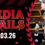 Thomas Chabot, Ridly Greig, Shane Pinto, Travis Green Pregame Media vs WPG