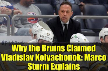 Why the Bruins Claimed Vladislav Kolyachonok: Marco Sturm Explains