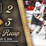 HIGHLIGHTS | Chicago Blackhawks 3, Vegas Golden Knights 2, OT | Jan. 4, 2026