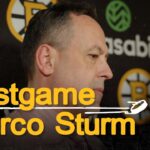 Sturm speaks with the media following 6-2 W @EDM