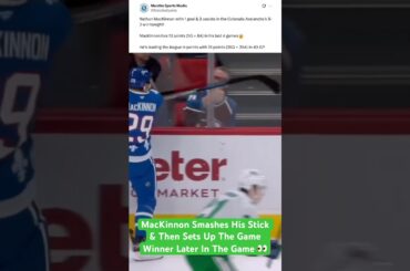 MacKinnon Smashes His Stick & Then Sets Up The Game Winner Later In The Game 👀