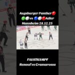 Augsburger Panther🔴🟢⚪️ vs 🔵⚪️🔴Adler Mannheim 28.12.25 Renouf vs Cramarossa #augsburg #mannheim #game