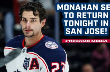 Sean Monahan Set to Return Tonight for the Blue Jackets in San Jose 💪 | Pregame Media