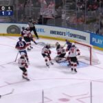 Anthony Duclair scores a goal against the New Jersey Devils
