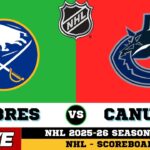 🔴LIVE : Vancouver Canucks Vs Buffalo Sabres | NHL 2026 | NHL Live SCOREBOARD