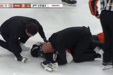 Ross Johnston Game Misconduct Against Jamie Drysdale, Drysdale Helped Off Ice