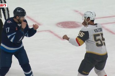 Adam Lowry Revenge Fight Against Keegan Kolesar For Hit That Caused Injury To Haydn Fleury