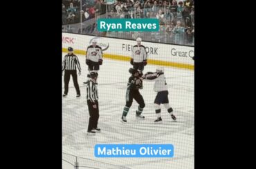 A good old fashioned hockey brawl #sanjosesharks #columbusbluejackets #RyanReaves #MathieuOlivier