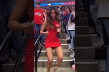 Ultimate Pro Recovery! 🎤 Caps Reporter Falls But Stays Chill #nhl #nhlhighlights #capitals