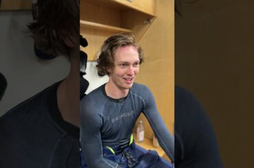 Kent Johnson talks playing with Macklin Celebrini as a kid. #sjsharks #hockey #nhl