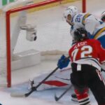 Blackhawks' Spencer Knight Stuns Blues' Jordan Kyrou With Sprawling Toe Save