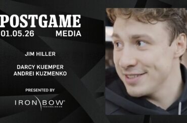 MEDIA: Darcy Kuemper, Andrei Kuzmenko, and Jim Hiller | 01.05.26 Postgame vs MIN