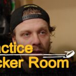 Pastrnak and Jokiharju speak with the media after practice in SEA