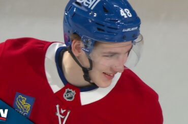 Canadiens' Lane Hutson Blasts One-Timer Through Traffic To Beat Dustin Wolf