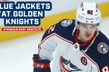 Head Coach Dean Evason, Egor Zamula & Mikael Pyyhtia - Blue Jackets @ Golden Knights | Pregame Media