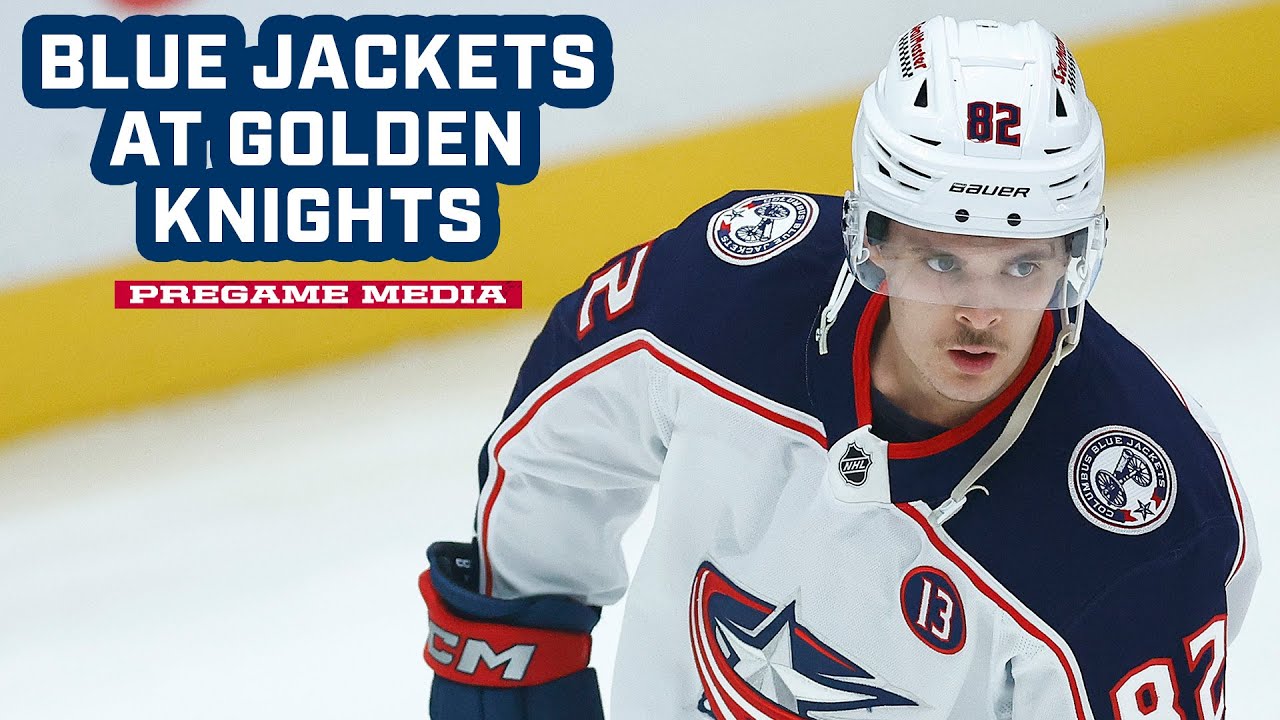 Head Coach Dean Evason, Egor Zamula & Mikael Pyyhtia - Blue Jackets @ Golden Knights | Pregame Media