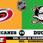 🔴LIVE : Anaheim Ducks Vs Carolina Hurricanes | NHL 2026 | NHL Live SCOREBOARD