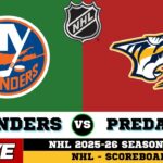 🔴LIVE : New York Islanders Vs Nashville Predators | NHL 2026 | NHL Live SCOREBOARD