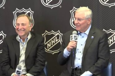 The Buffalo Sabres and NHL hold a news conference at KeyBank Center