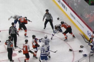 🔥Multiple Fights Erupt🔥 3rd Period, Lightning @ Flyers
