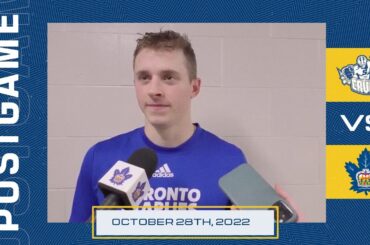 Toronto Marlies Post Game | Toronto Marlies vs. Syracuse Crunch | October 28, 2022
