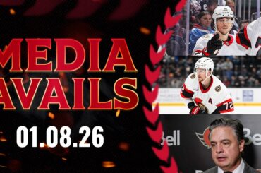 Shane Pinto, Thomas Chabot, Travis Green Postgame Media vs COL