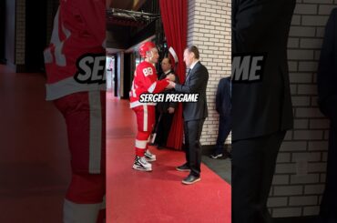 Sergei Fedorov joins the Red Wings fist bump line pregame