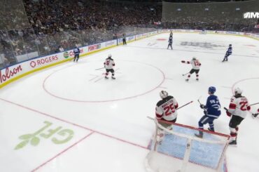 Nicolas Roy scores a goal against the New Jersey Devils