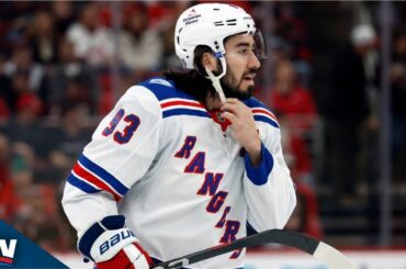 Rangers' Mika Zibanejad Banks Shot In Off Philipp Grubauer From Behind Net