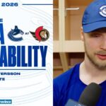 Elias Pettersson & Adam Foote Post-Game Media | Canucks at Senators (Jan 13, 2026)