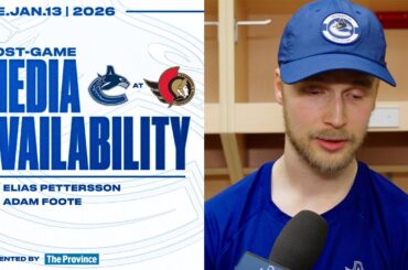 Elias Pettersson & Adam Foote Post-Game Media | Canucks at Senators (Jan 13, 2026)