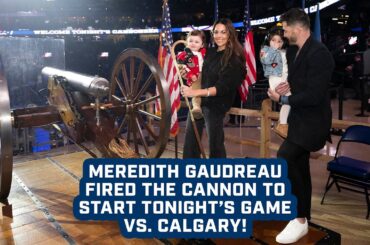 Meredith Gaudreau Fired the Cannon Before Tonight's Game vs. the Calgary Flames!