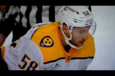 Predators' Michael Bunting upends Golden Knights' Braden McNabb with huge hit, McNabb leaves ice