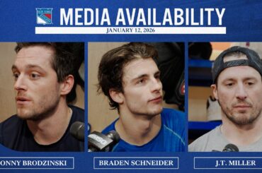NYR vs SEA: Jonny Brodzinski, Braden Schneider & J.T. Miller Pregame Availability | Jan. 12, 2026